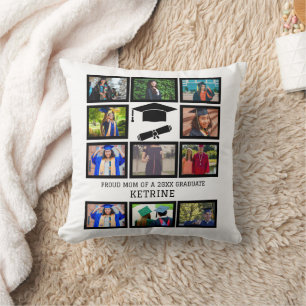 Coussin Personnalisé père fier de la diplômée 11 photo col