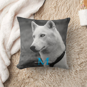 Coussin Personnalisé Personnalisé Monogramme Élégant chien