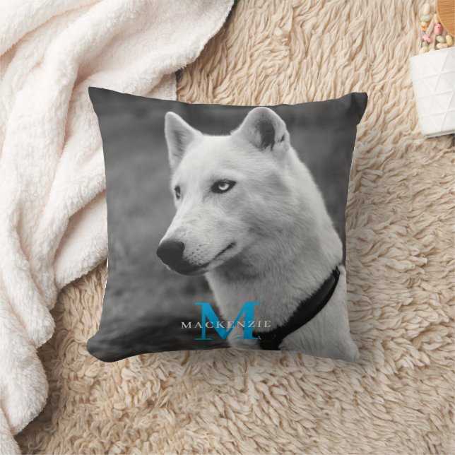 Coussin Personnalisé Personnalisé Monogramme Élégant chien (Couverture)