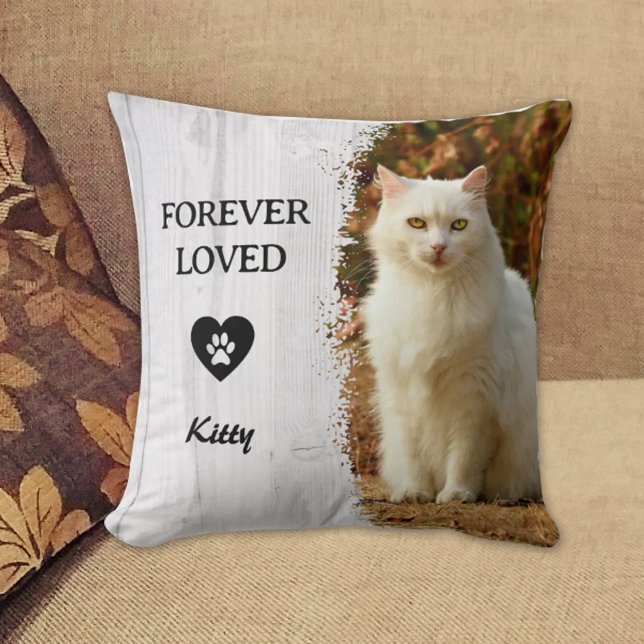 Coussin Personnalisé Pour Toujours Aimé Chat Photo Jeu Ore (Créateur téléchargé)