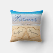 Coussin Personnalisé pour toujours | Cœurs dans le sable M (Verso)