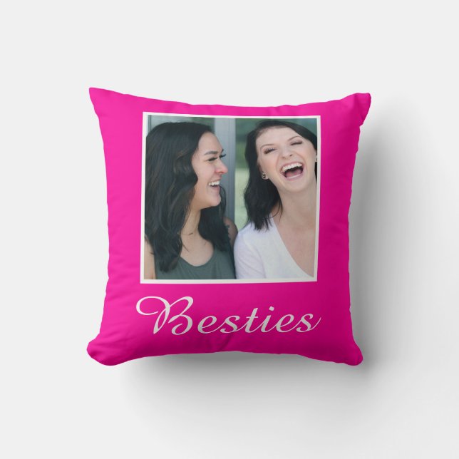 Coussin Personnalisé rose Fuchsia Couleur solide Photo (Recto)