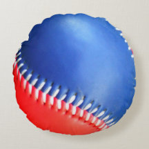Coussin personnalisé Rouge Blanc Bleu Baseball