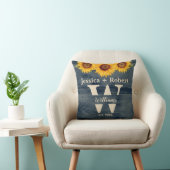 Coussin personnalisé Rustique Sunflower Blue Wood (Chaise)