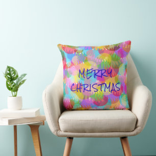COUSSIN PERSONNALISÉ SPARKLY COLORED MERRY NOËL 20