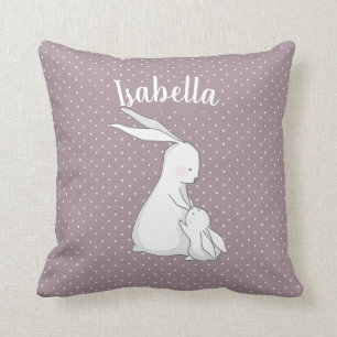 Coussin Personnalisé   Sweet Bunny Love Pink Polka Dot