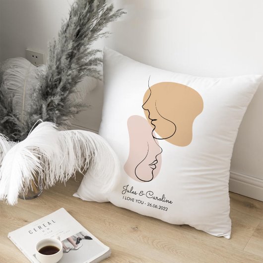 Coussin Personnalisé, Une Ligne, Amour, Boho, Arabe