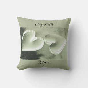 Coussin Personnalisé unique moderne élégant deux coeurs ar