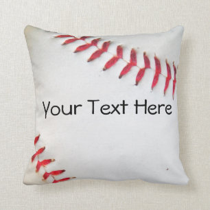 Coussin personnalisé White Baseball rouge couture