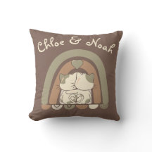 Personnalisée Cute Cat Love Rainbow Valentines Day