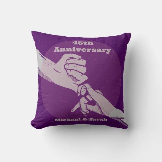 Coussin Personnaliser anniversaire couple romantique main  (Recto)