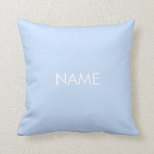 Coussin Personnaliser avec nom, texte minimaliste bleu cla