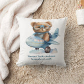 Coussin Personnaliser Baby Bear Airplane Nursery Decor (Couverture)