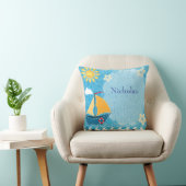Coussin Personnaliser Bright Yellow Sun Blue Sail Boat (Chaise)