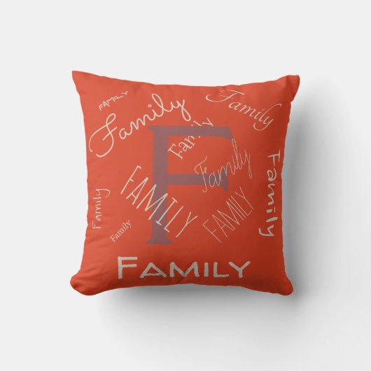 Coussin Personnaliser ce modèle, MONOGRAM, FAMILLE, NOM, (Recto)