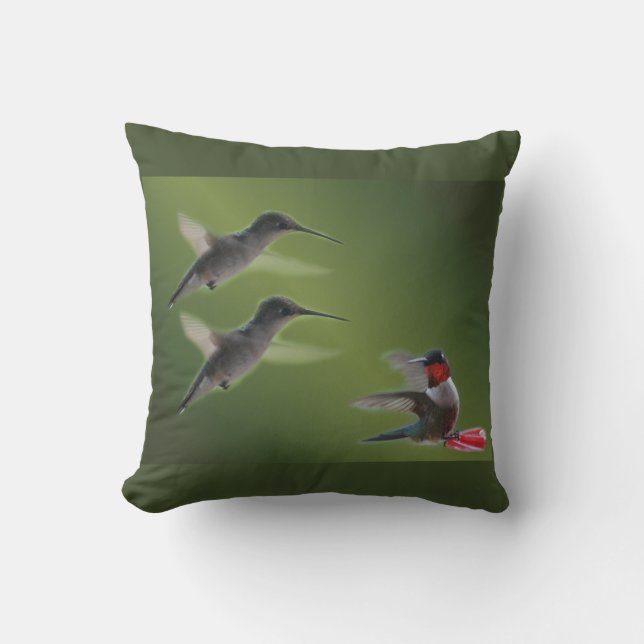 Coussin personnaliser de carreau de colibri (Recto)