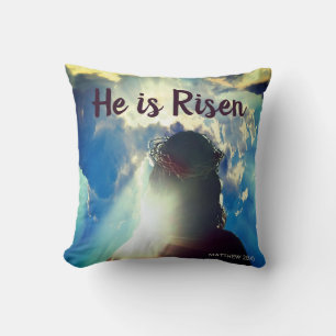 Coussin Personnaliser IL EST RESSORTI Religieux Jésus Pâqu