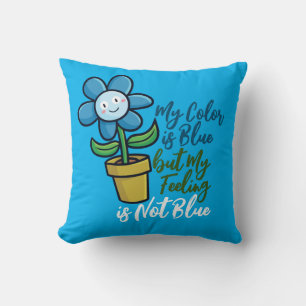 Coussin Personnaliser la fleur bleue dans un pot Lancer l'