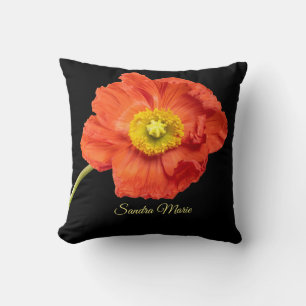 Coussin Personnaliser la fleur de pavot rouge
