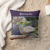 Coussin Personnaliser la verdure Fleurs violettes Oiseau D (Couverture)