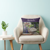 Coussin Personnaliser la verdure Fleurs violettes Oiseau D (Chaise)