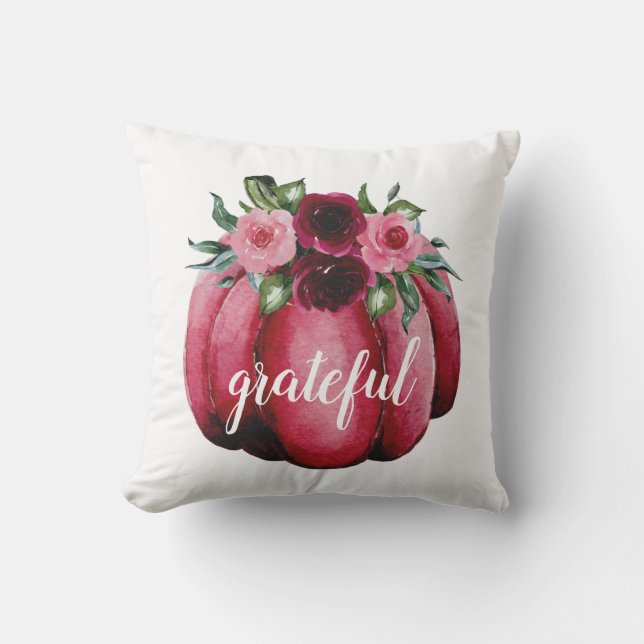 Coussin Personnaliser le Citrouille rose gracieux (Recto)
