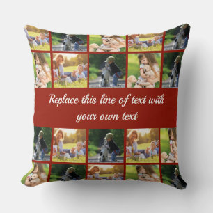 Coussin Personnaliser le collage photo et le texte