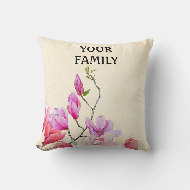 Coussin Personnaliser le fleur aquarelle (Recto)