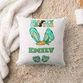 Coussin Personnaliser le nom mignon lapin de Pâques (Couverture)