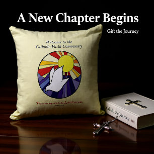 Coussin Personnaliser le nom, RCIA Dove Circle sur Jaune