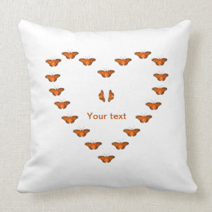 Coussin Personnaliser le papillon Passion en forme de coeu
