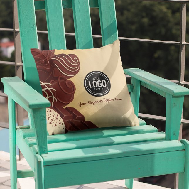 Coussin Personnaliser les affaires modernes de chocolat (Créateur téléchargé)