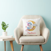 Coussin Personnaliser mignon fille Unicorn Lune nuages ros (Chaise)