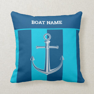 Coussin Personnaliser nautique Nom du bateau Ancre Marine 