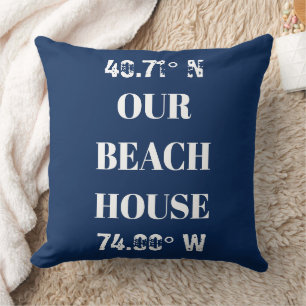 Coussin Personnaliser Nos Coordonnées Beach House