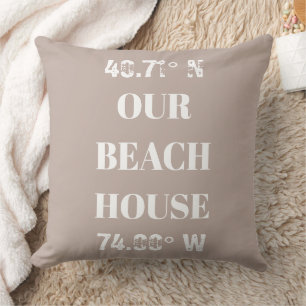 Coussin Personnaliser Nos Coordonnées Beach House