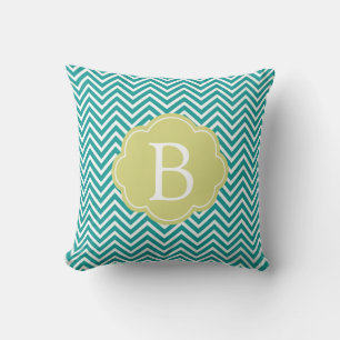 Coussin Personnaliser, personnalisation chevron sarcelle e