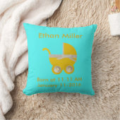 Coussin Personnaliser, poussette jaune et arc blanc (Couverture)