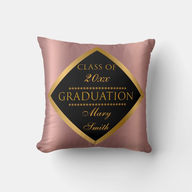 Coussin Personnaliser simple moderne rose or (Recto)