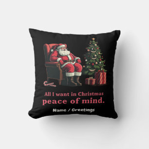 Coussin Personnaliser Tout ce que je veux pour Noël Paix d