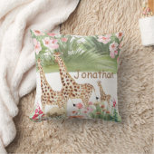 Coussin Personnaliser une girafe aquarelle pour une nurser (Couverture)