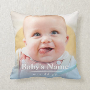 Coussin Personnalisez la photo de bébé de couleur en