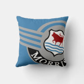 Coussin Personnalisez l'art de bruit mineur bleu fait sur (Verso)