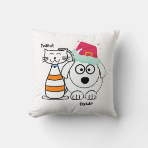 Coussin Personnalisez les beaux fêtes de chat et de chien