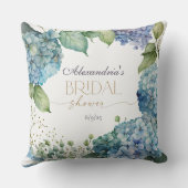 Coussin Personnalisez les hydrangeas bleus de la douche de (Verso)