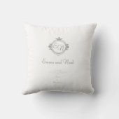 Coussin Personnalisez les noms, initiales et phrase Amour (Verso)