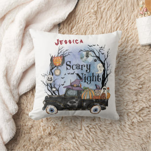 Coussin Personnalisez Votre Nom Halloween nuit d'effroi