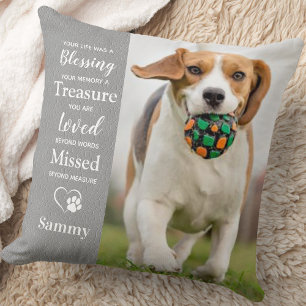 Coussin Pet Dog Memorial Personnalisé 2 Photo Sympathie