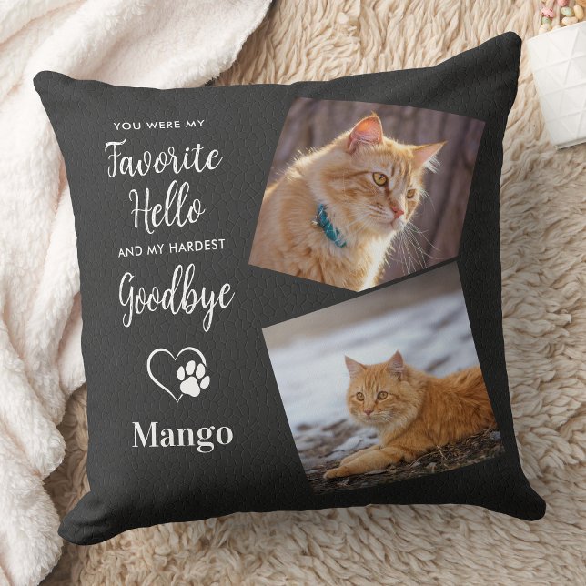 Coussin Pet Memorial Custom 2 Photo Personnalisé Chat (Créateur téléchargé)