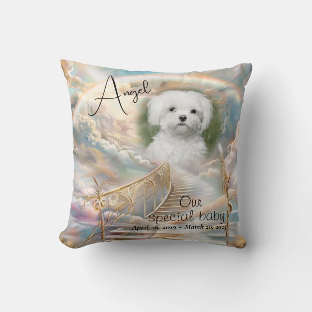 Coussin Pet Memorial Rainbows Bridge Golden Stairs Heaven (Recto)